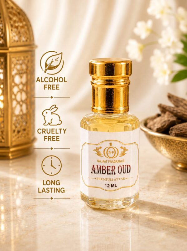 Amber Oud-Premium Alcohol-Free Attar 12 ml Roll-On.