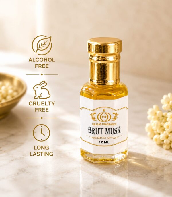 Brut Musk-Premium Alcohol-Free Attar 12 ml Roll-On