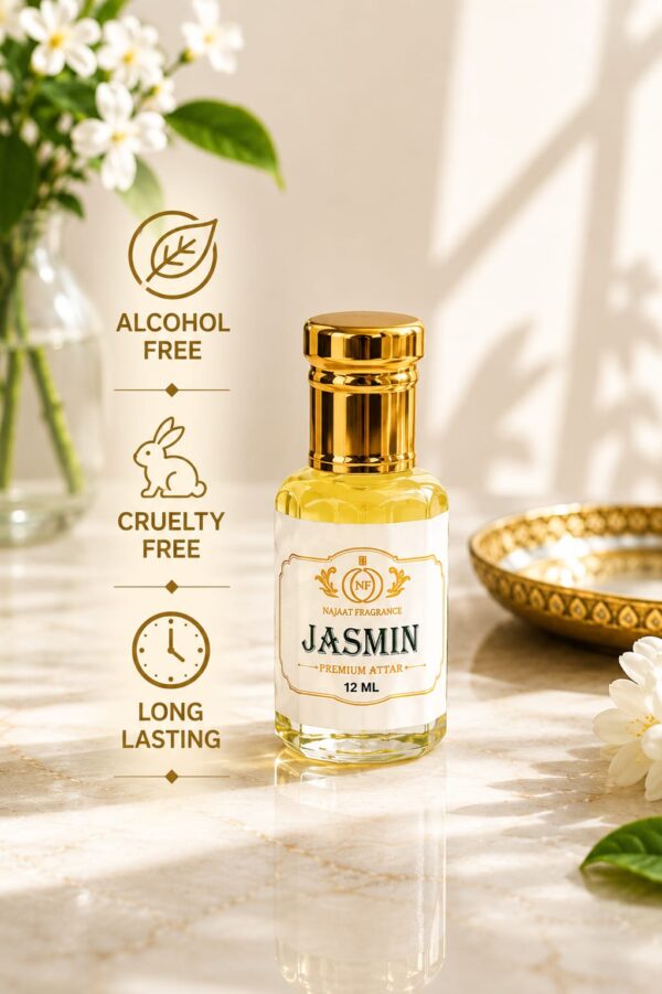 Jasmin-Premium Alcohol-Free Attar 12 ml Roll On.